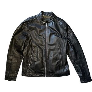 DIESEL black leather Moto biker jacket